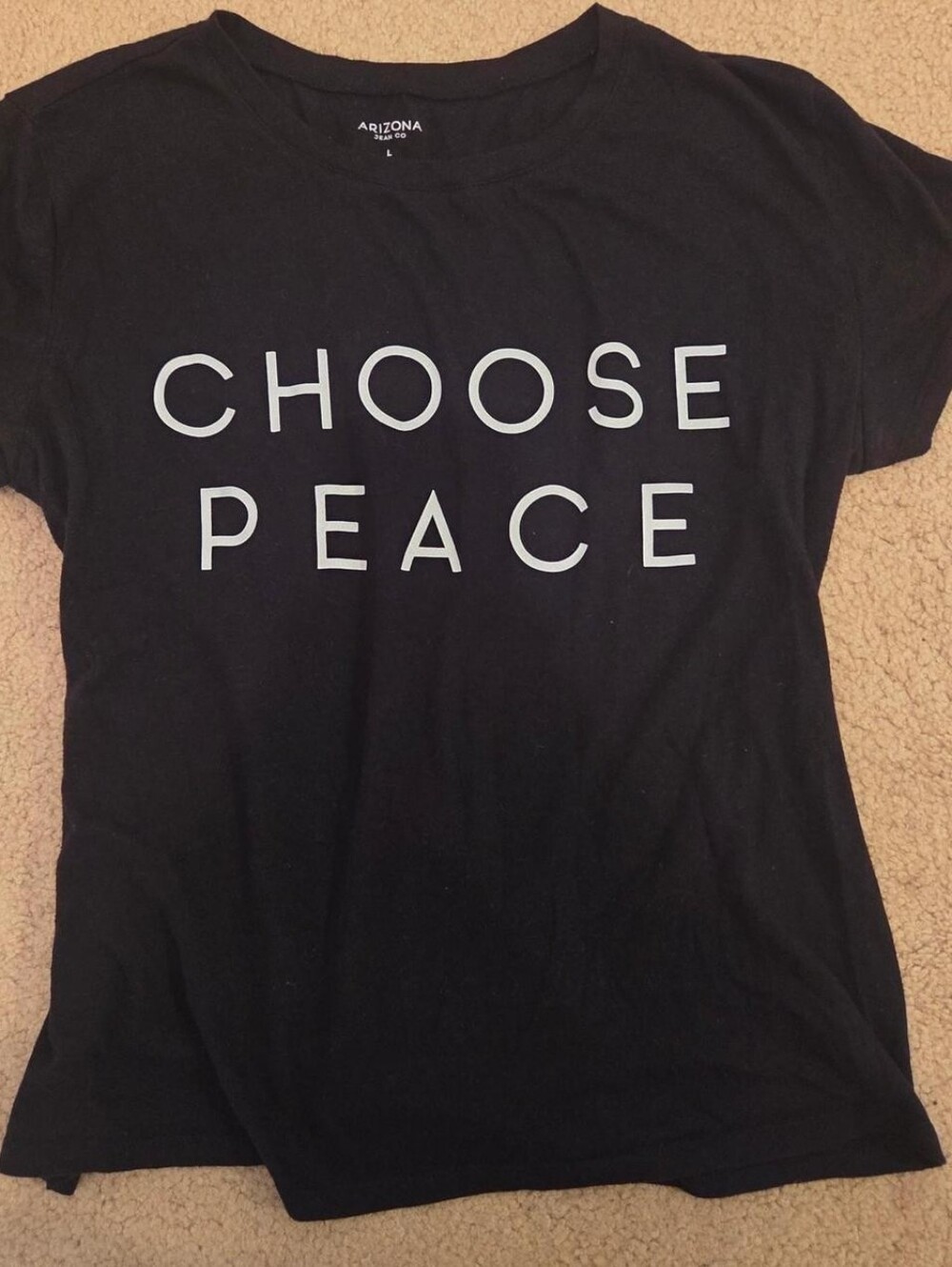 Arizona Jean Company Black 'Choose Peace' Short Sleeve Tee
